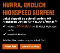 congstar Allnet Flat mit 50 Mbit/s für nur 25€ im Monat (Telekom Netz!)