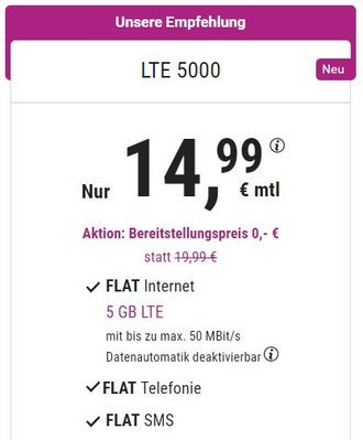 simply Allnet-Flat mit 5GB LTE Volumen für nur 14,99€